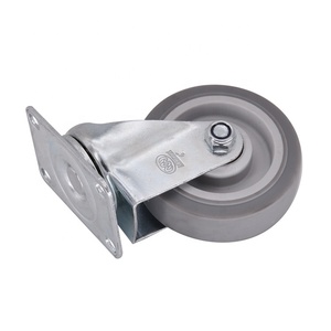 TPR Industrielle Universal-Rundrad-Lenkrollen Geradeaus Gerade Verriegelung Schwerlast-Laufrollen 125 mm (4er-Set) Rollen - Product Image 4