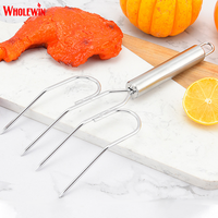 Fourchettes de levage pour dinde en acier inoxydable, robustes, pour le barbecue et la cuisson en extérieur