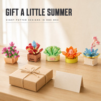 Ensemble de blocs de construction Mini Jardin Murmurs d'été, 8 modèles de plantes en pot, fleurs en briques, plante de bureau botanique, décoration de maison DIY, cadeau