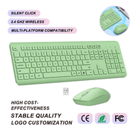Combo clavier et souris sans fil 2.4G, 106 touches, touches multimédias, étanche, ultra fin, ergonomique, pour ordinateur portable et de bureau