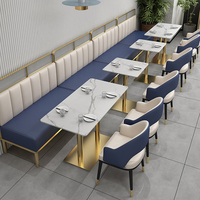 Ensemble de meubles de restaurant en cuir de luxe de haute qualité, canapé, banc, chaise, sièges de banquette de café moderne, tables de restauration rapide