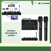 Système de karaoké professionnel UHF avec DSP, réverbération, son cristallin, suppression vocale, micro sans fil, mixeur, barre de son métallique pour TV, maison, fête, église
