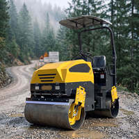 Compacteur routier vibrant à double tambour de 2,5 tonnes, moteur diesel, moteur à engrenages, conception compacte robuste, pompe, conforme aux normes EPA