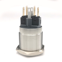 Bouton de démarrage/arrêt personnalisé en acier inoxydable gravé au laser, éclairé par LED verte 12V, 22 mm