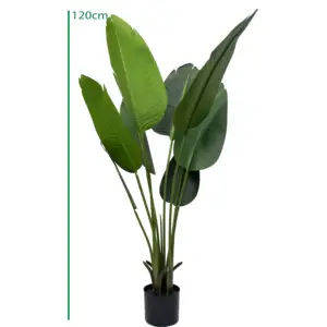 120cm Simulated Plastics 8 Leaves Plants Ornamental Garden Realistic Artificial Plantain Musa Basjoo Strelitzia Banana Tree