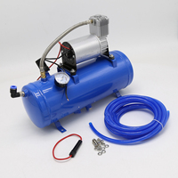 NOUVEAU PRODUIT de Voiture Pompe à air modifiée 12V 120psi Bleu 6L réservoir d'air Compresseur d'air