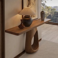 Table console de luxe en bois massif Wabi-Sabi, table d'appoint néo-chinoise, table d'appoint artistique pour la décoration du salon et de la chambre