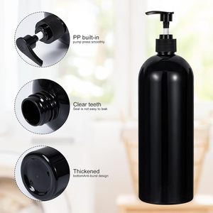Bouteilles pulvérisatrices vides en PET blanc/noir/transparent de 1000 ml avec bouchon en PP pour gel douche, lotion, shampoing, après-shampoing, personnalisables - Product Image 3