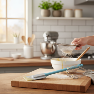 Set di utensili da cucina con spatola in Silicone eco-friendly con manico in legno lavabile in lavastoviglie include cucchiai pala per uso domestico della torta - Product Image 3