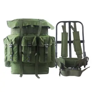 60L Aluminum Iron Frame Camping Backpack Tactical waterproof Frame Backpack for Hiking Hunting Mountaineering