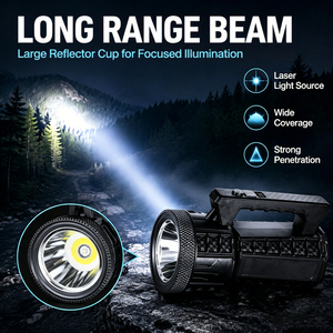 Projecteur laser longue portée 1500m, lampe torche numérique portable d'extérieur avec affichage LED, batterie externe rechargeable Type-C, lumière du jour 5000K - Product Image 3