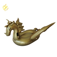 Waterhan FRK908U Grand Dragon Gonflable en PE Doré pour Fête Aquatique Extérieure, Jouet Flottant pour Piscine, Amusant pour Adultes et Enfants, Usage Résidentiel