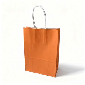 Sacs en papier kraft recyclables KM avec votre propre logo, petit sac en papier avec poignée - Product Image 4