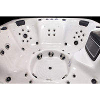 Sunrans Spa de plein air spacieux 7 places, Jacuzzi de fête avec jets de massage hydrothérapeutique corps entier, grande capacité pour loisirs de groupe