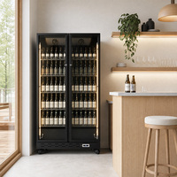 Réfrigérateur-congélateur commercial à porte vitrée simple/double/triple avec vitrine pour supermarché, idéal pour la bière et les boissons
