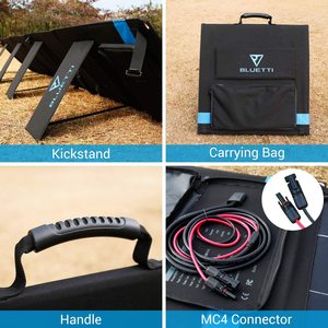 Panneau solaire portable <span class=keywords><strong>Bluetti</strong></span> <span class=keywords><strong>120W</strong></span> 200W pour le camping en plein air, panneau solaire monocristallin en silicium noir pliable - Product Image 5