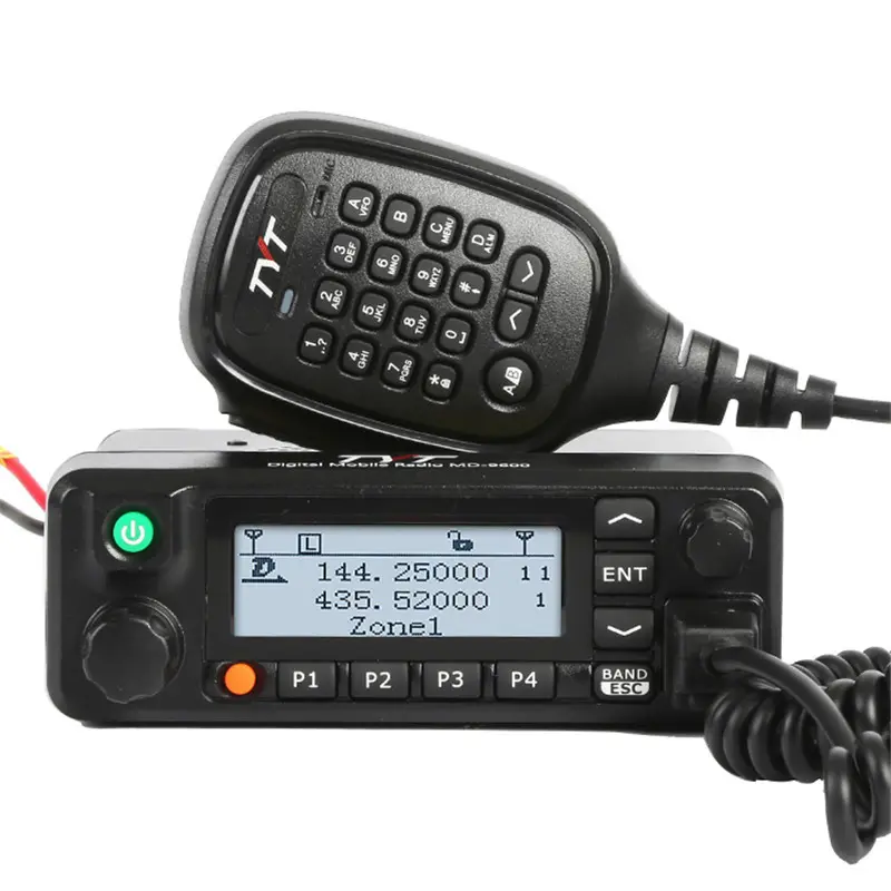 Radio Transceiver Mobile 50W TYT MD-9600 DMR, Digital Dual Band PTT Komunikator Radio Amatir untuk Truk atau Mobil