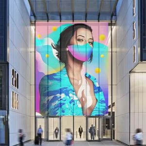 Nouvelle technologie P6.5 extérieur Transparent Flexible LED pliable Film écran affichage numérique affiche avec des graphiques pour centre commercial - Product Image 2