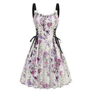 <span class=keywords><strong>Robe</strong></span> rétro pin-up des années 1950-1960 pour femmes, <span class=keywords><strong>robe</strong></span> à bretelles spaghetti, <span class=keywords><strong>robe</strong></span> florale, corset à lacets, <span class=keywords><strong>robe</strong></span> d'été décontractée, <span class=keywords><strong>robe</strong></span> de fête, nouvelle arrivée - Product Image 4