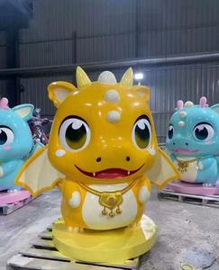 Sculpture de <span class=keywords><strong>dragon</strong></span> de <span class=keywords><strong>dessin</strong></span> <span class=keywords><strong>animé</strong></span> en fibre de verre, statue d'animal pour centre commercial extérieur, grande taille, peinte à la main en 3D, ornement imperméable - Product Image 1