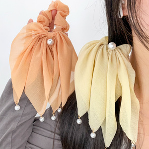 Shily&OS Venta al por Mayor de Lazos para el Cabello con Perlas, Lazos de Satén de Colores, Scrunchies para Mujer, Elegantes Coleteros Elásticos Estilo Francés - Product Image 5