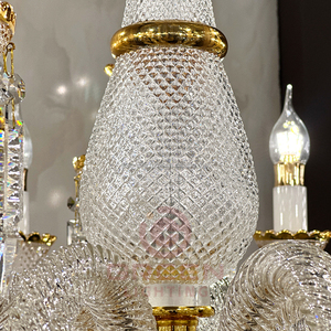 Lámpara de Araña de Cristal de Lujo para Interiores de Hoteles y Bodas, Diseño Moderno en Cromo, Tamaño W67cm*H74cm, Metal+Cristal K9 y Madera Contrachapada - Product Image 5