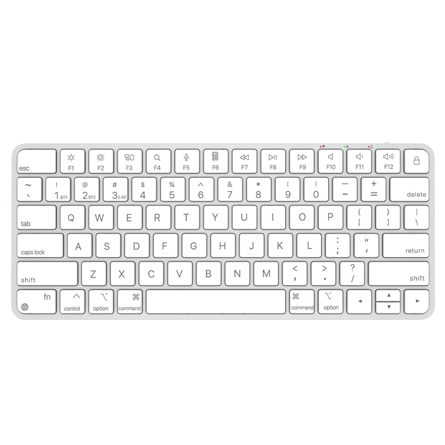 78-Key Rechargeable for Bluetooth 2.4G USB Dual-Channel Wireless Computer Keyboard Plastic Scissor for Multi-Device Connection