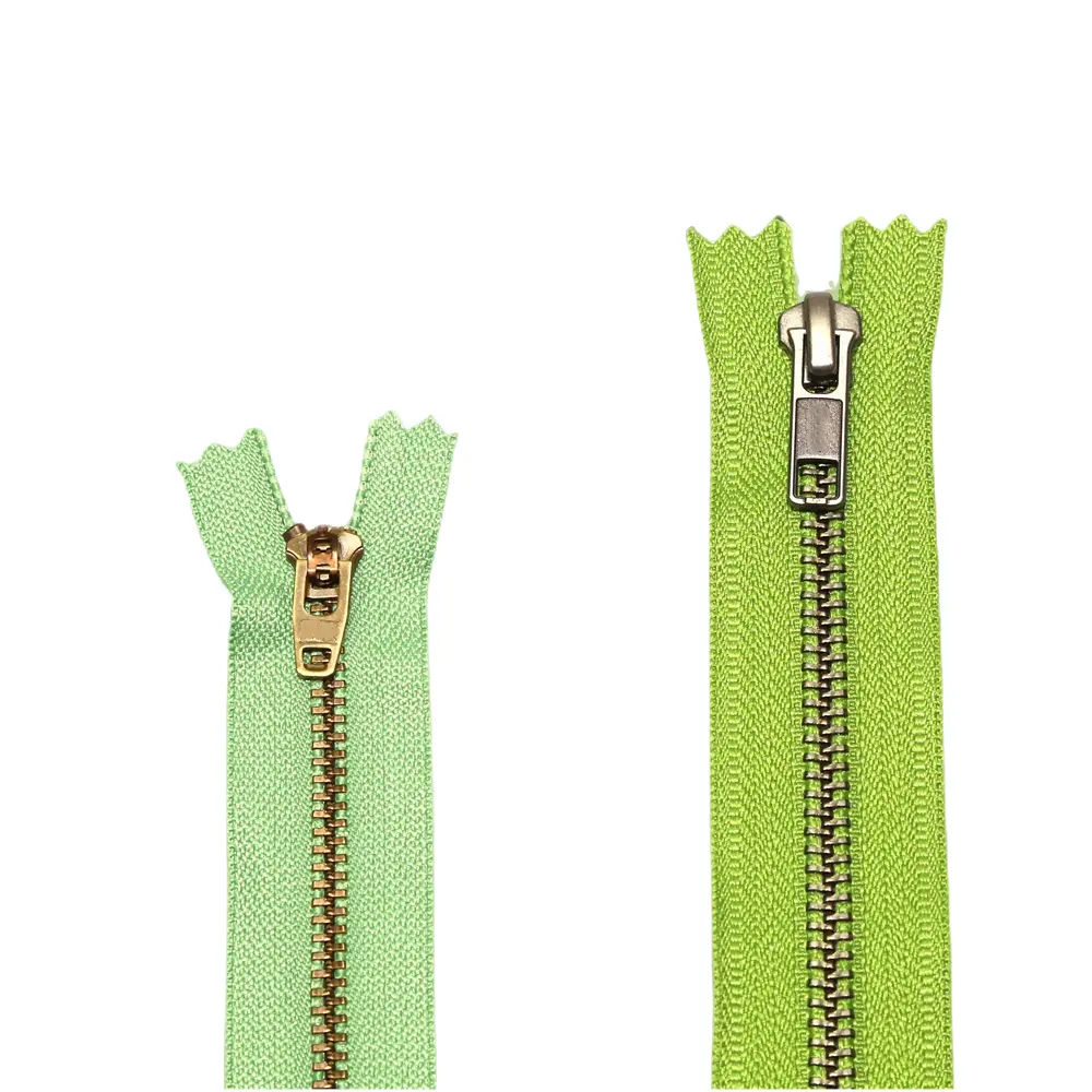 Custom Denim Ritsen Tape #3 #5 Gesloten End Messing Zip Semi-Lock Sliders Metalen Rits Voor Jeans kleding Kledingstuk Handtassen