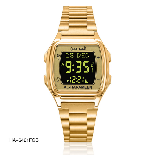Original Al Fajr Muslim Azan Watches square Display HA-6461classic Digital Watch with Qibla