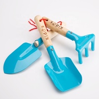 Petits enfants manche en bois jardinage pelle râteau enfants 3 pièces jardin outils à main ensemble pour enfants jouet jouant