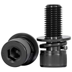 Hex Socket Head Cap Screws M3 M4 M5 M6 M8 12.9 Grade With Spring Washers Black Alloy Steel Fasteners - Product Image 1