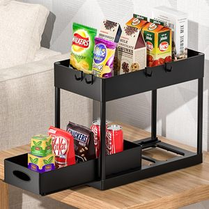 Organisateur sous <span class=keywords><strong>armoire</strong></span> Organisateur de salle de bain en forme de <span class=keywords><strong>L</strong></span> Organisateurs sous évier et rangement en métal <span class=keywords><strong>à</strong></span> 2 niveaux pour <span class=keywords><strong>l</strong></span>'organisation de la maison - Product Image 1