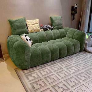 Nouveau style 2026 – Canapé moderne et décontracté en tissu flanelle bouclé vert, une place, élégant et polyvalent pour salon, appartement ou villa - Product Image 2