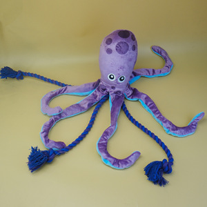 Çevre dostu karikatür <span class=keywords><strong>Pet</strong></span> peluş oyuncak ahtapot pamuk halat 2-in-1 temizlik diş taşlama köpek oyuncaklar - Product Image 6