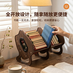 Creative desktop bookshelf, solid wood office desk small bookshelf, multi-tiered shelf, partition, window sill storage shelf - Product Image 2