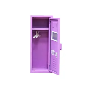ホーム家具ロッカーカビースチール収納ロッカーおもちゃ紫人形ロッカー女の子用