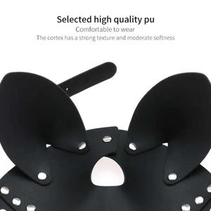 Disfraces Fetichistas BDSM, Capucha de Látex para Bondage, Accesorios de Cuero Sintético para Restringir el Movimiento, Herramienta Erótica para Mujeres, Antifaz Negro - Product Image 5