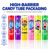 Tubes d'emballage pour chewing-gum avec logo personnalisé, haute barrière, en aluminium et plastique, avec bouchon à vis, impression UV, 12,7-35 mm
