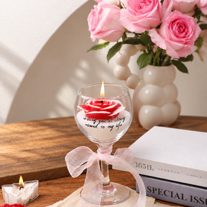Boîte cadeau de bougie parfumée en forme de gobelet à rose de luxe, ornement élégant pour les cadeaux d'anniversaire, de mariage et de pendaison de crémaillère - Product Image 5