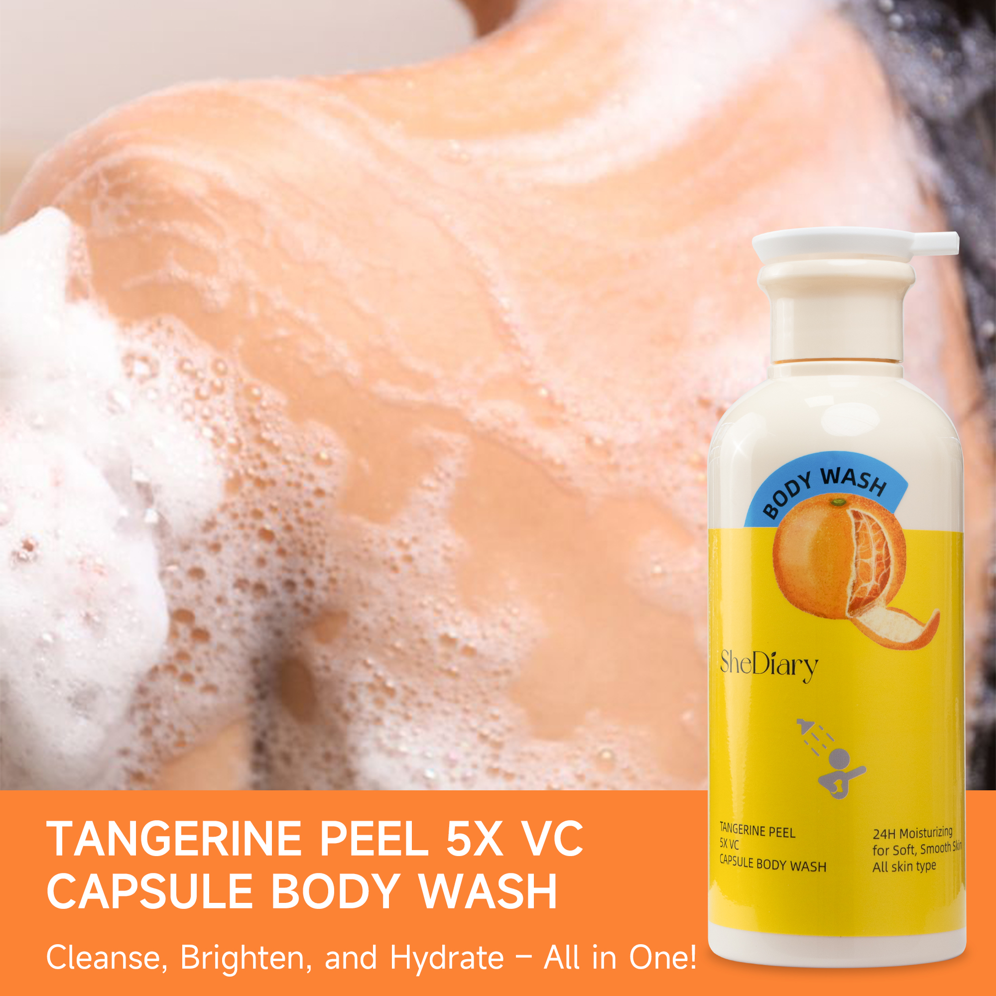 Gel Douche Capsule Corps Écorce de Mandarine 5X VC (500ml)