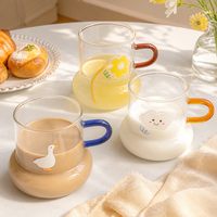 Tasse à lait, café ou jus en verre personnalisée au design extraterrestre unique, fabriquée à la main en verre borosilicate sans plomb ni bisphénol A