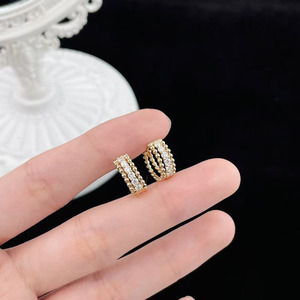 <span class=keywords><strong>Pendientes</strong></span> de Aro con Diamantes Cultivados en Laboratorio CVD, Corte Brillante Redondo, Certificados por IGI, en Oro Amarillo de 18K para Mujer - Product Image 4