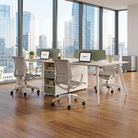 Poste de travail de bureau individuel, bureau informatique moderne avec cloison de séparation, ensemble de mobilier de direction de luxe personnalisable