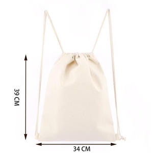 Sac à dos en toile de coton réutilisable et écologique avec cordon de serrage, grande capacité, personnalisable avec logo, idéal pour le shopping et la gym - Product Image 5