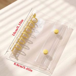 Back School Essential A7 6-Hole Transparent PVC Soft Cover <b>Ring</b> <b>Binder</b> Loose Leaf Folder Japanese Korean Style Colorful - Product Image 2