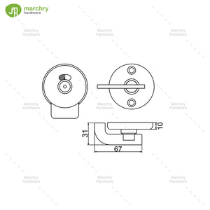 Toilet Door Locks Turn Knob Lock Thumb Turn - Product Image 5