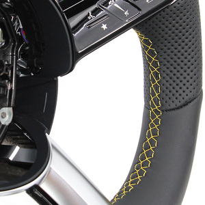 Logo en cuir noir et jaune personnalisé volant modifié pour Mercedes Benz C GLC E S CLS <span class=keywords><strong>AMG</strong></span> Zc-223-p3 - Product Image 6