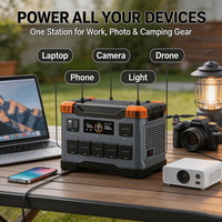 Station Portable TC 600W-3kW avec Onduleur à Onde Sinusoïdale Pure MPPT, Stockage d'Énergie Solaire LiFePO4 et Démarreur de Secours pour Maison, Camping et Voiture