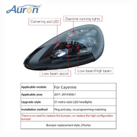 AURON Faro Delantero de Cuatro Luces LED CSP de 12V 6000K 36W 6000 lm para Cayenne 958.1 2011-2014, Conversión de Modelo Antiguo a Nuevo, Reequipamiento/Actualización