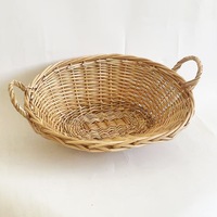 Panier de service en osier naturel, forme ovale avec poignées, panier à fruits et à pain tissé à la main pour la décoration de la maison, de la cuisine et de l'hôtel